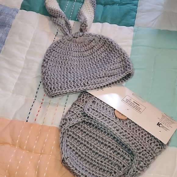NWT 2 pc diaper cover and hat set - Picture 2 of 3